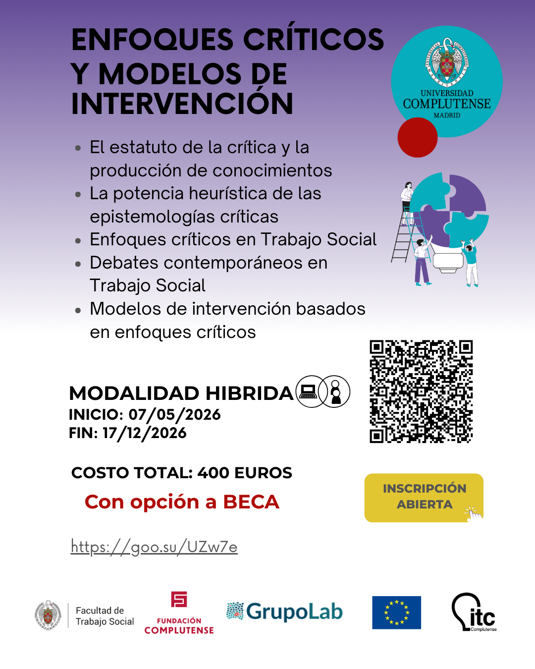 II Diploma en Enfoques Críticos y Modelos de Intervención Social (Modalidad Híbrida)